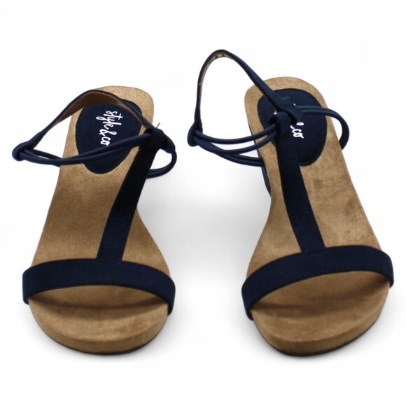 Style & Co. Womens Mulan Faux Suede Wedge Sandals - Picture 2 of 8